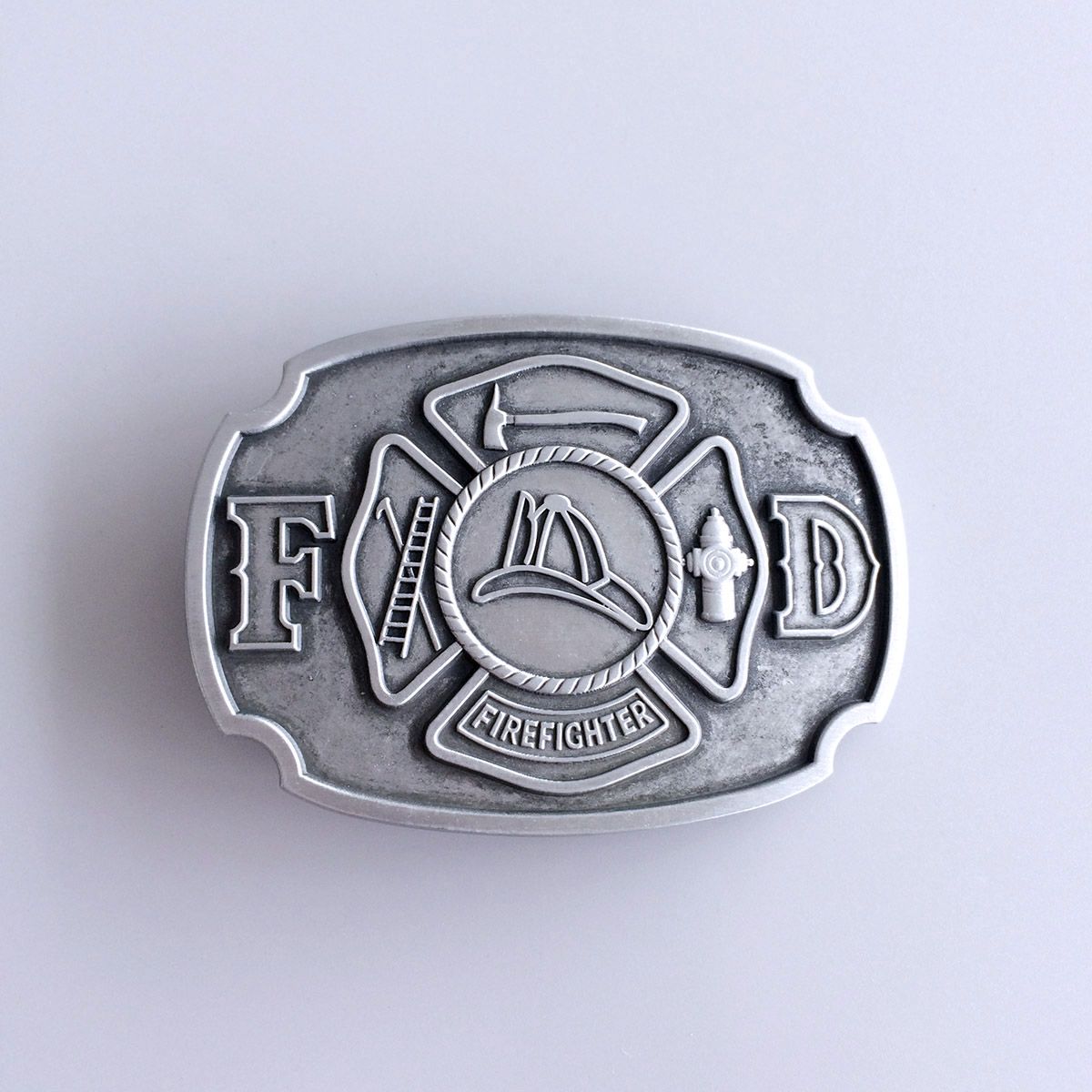 Vintage Fire Hero Firefighter FD Belt Buckle