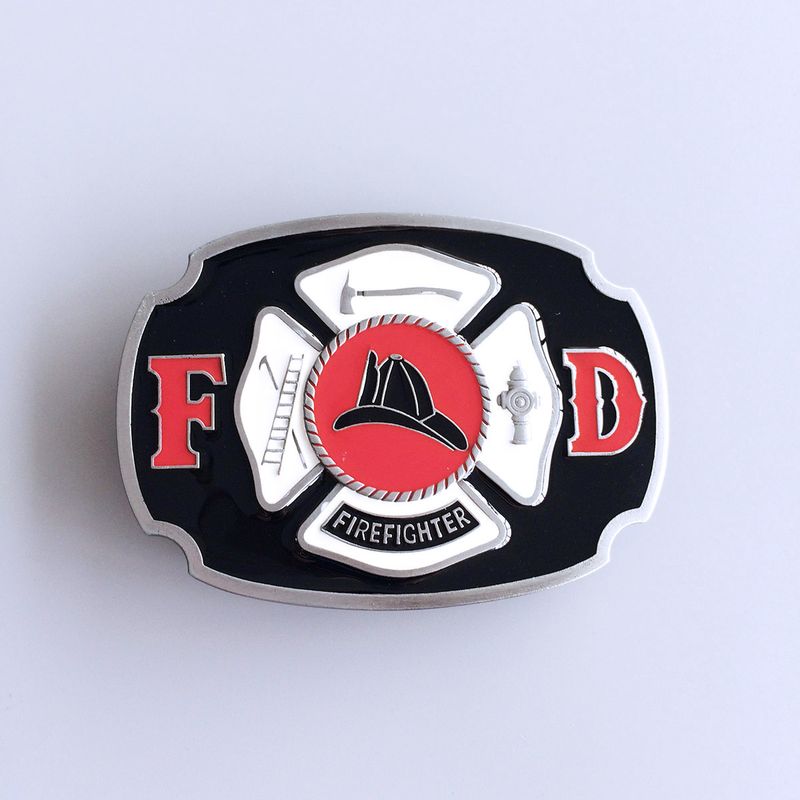 Vintage Enamel Fire Hero Firefighter FD Belt Buckle BUCKLE-OC029