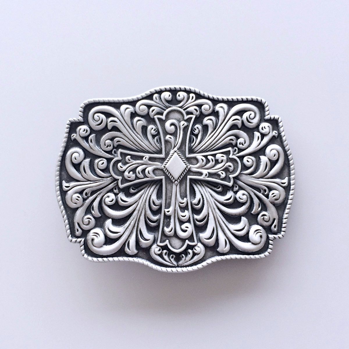 Vintage Western Flower Belt Buckle (Without Enamel)