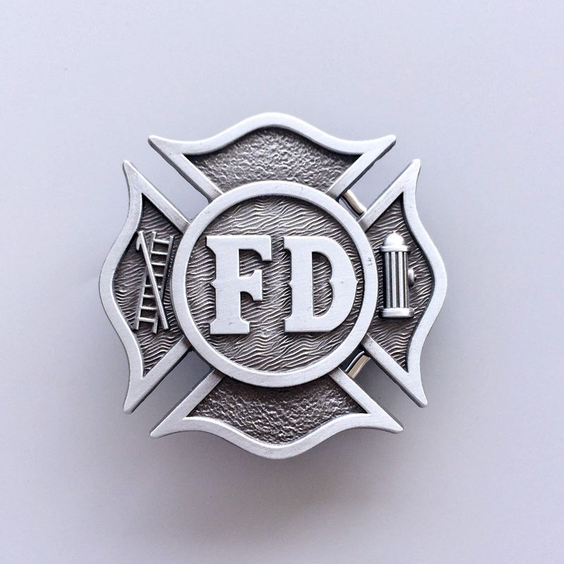 Vintage Style Fire Fighter Dept Hero Belt Buckle BUCKLE-OC030AS