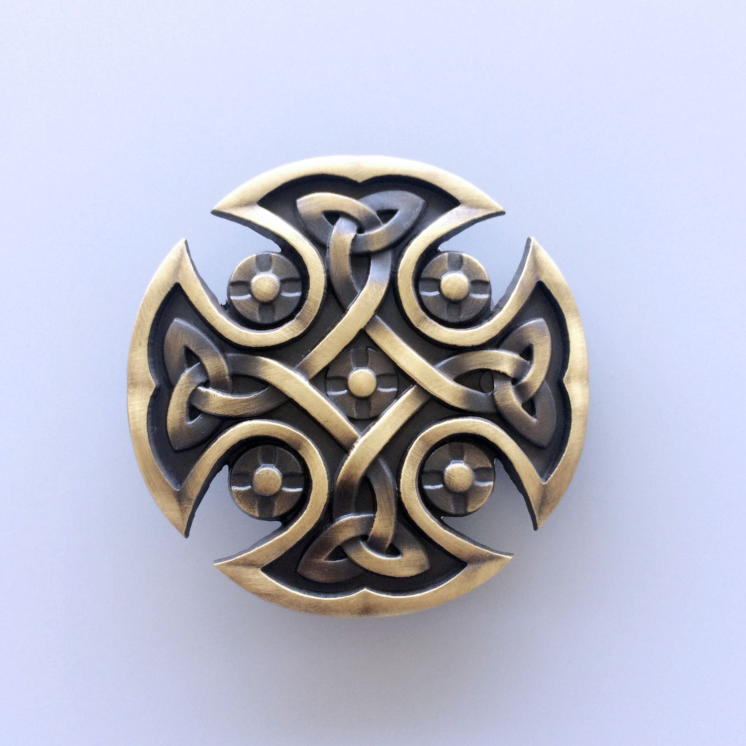 Antique Bronze Plated ​Celtic Knot Cross Vintage Belt Buckle BUCKLE-SK014AB