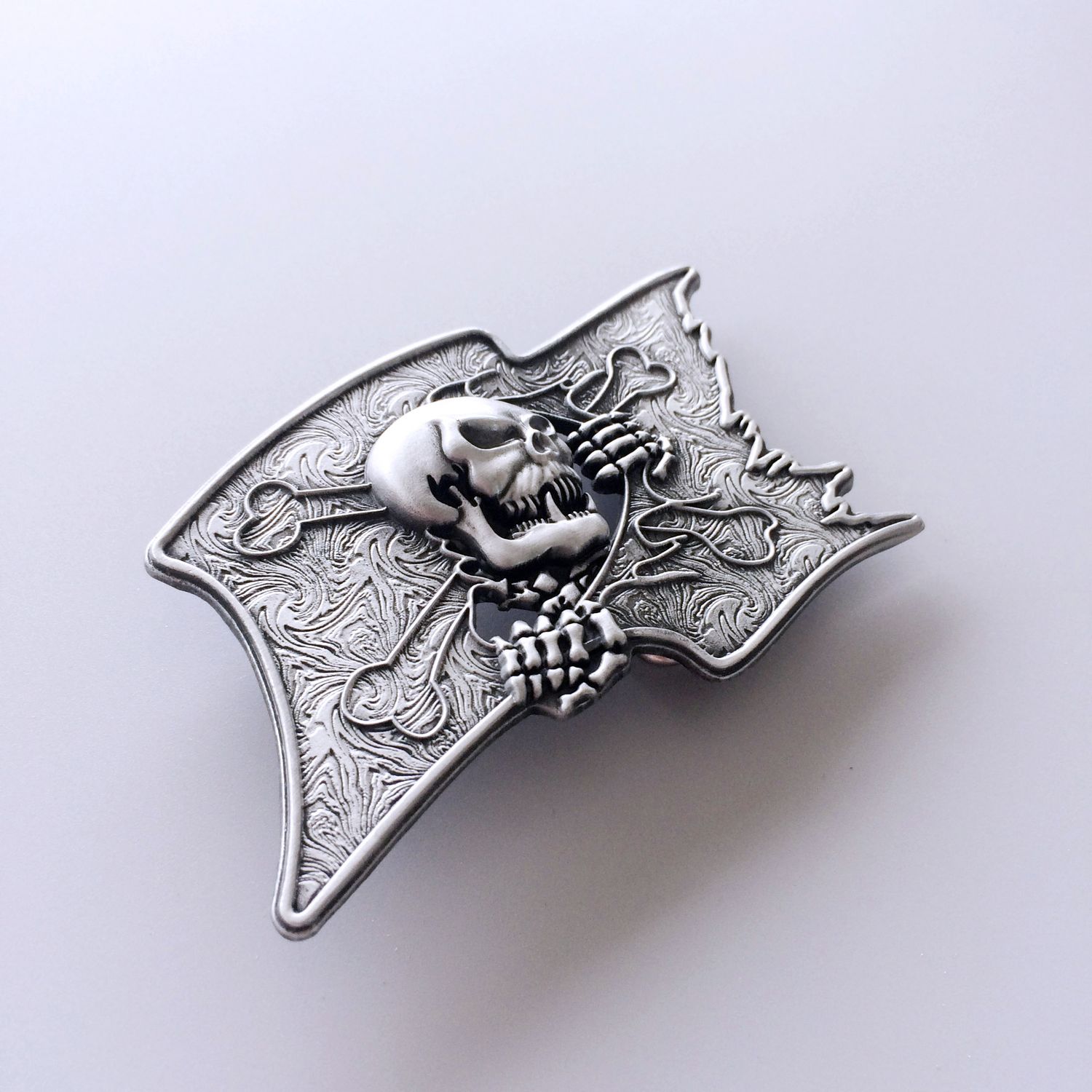 Vintage Style Pirate Flag Skull Belt Buckle