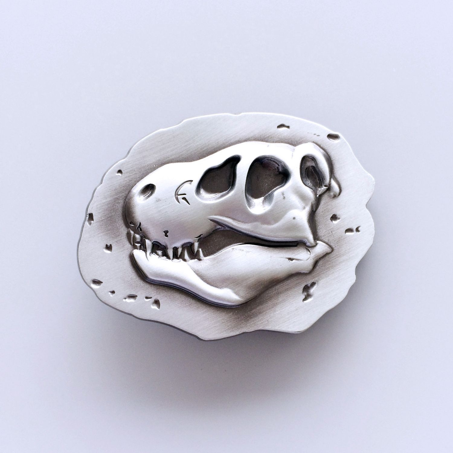 Vintage Dinosaur Bone Fossil Belt Buckle