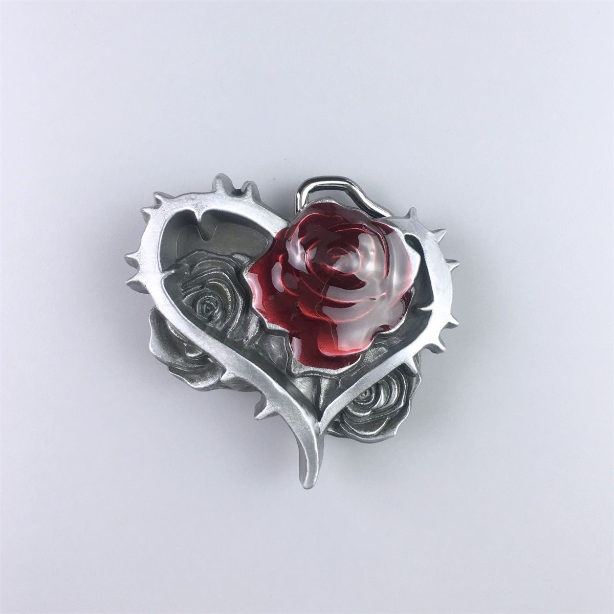 Vintage Style Enamel Rose Flower Floral Western Cowgirl Belt Buckle Hebilla