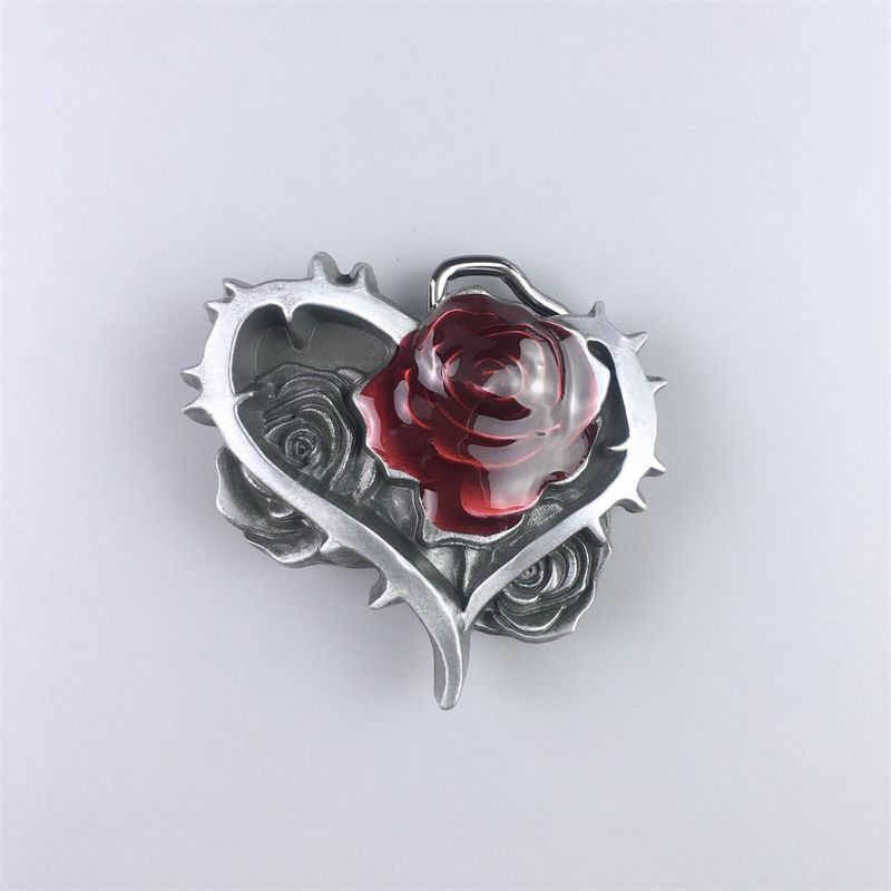 Vintage Style Enamel Rose Flower Floral Western Cowgirl Belt Buckle Hebilla BUCKLE-T090