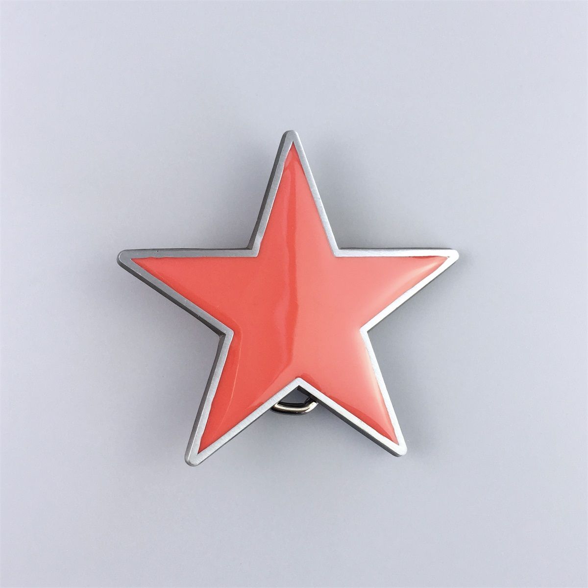 Red Enamel Star Belt Buckle