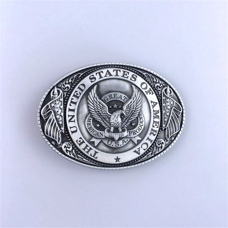 Vintage Style Great US America Eagle Flag Oval Belt Buckle Hebilla BUCKLE-WT087AS