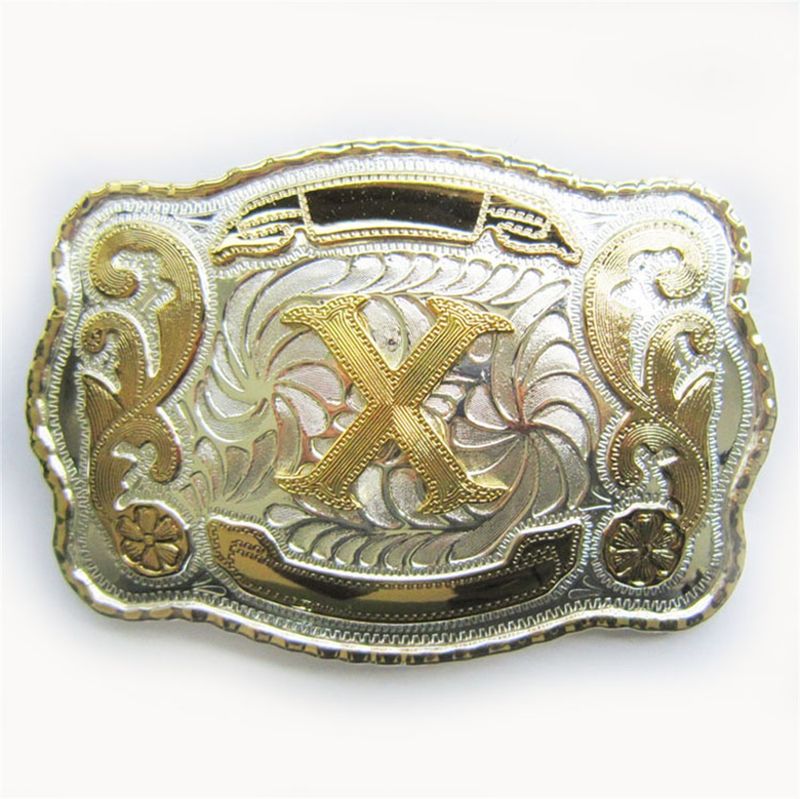 Large Size Initial Letter Western Cowboy Belt Buckle (Letter X) BUCKLE-WT078X