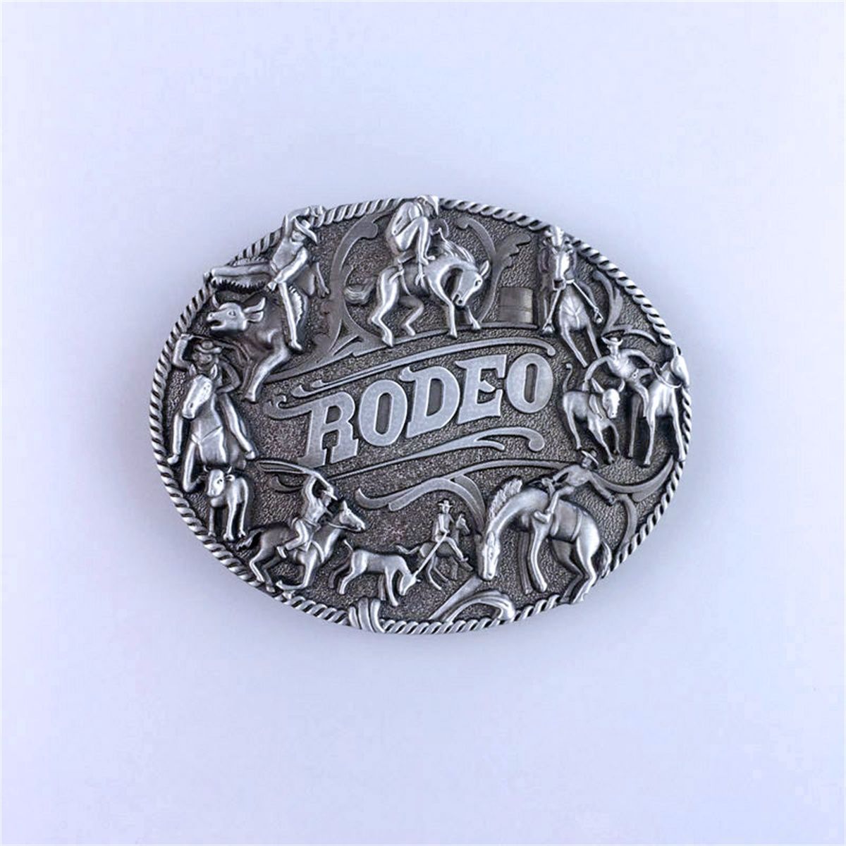 Vintage Rodeo Cowboy Man Western Belt Buckle Hebilla
