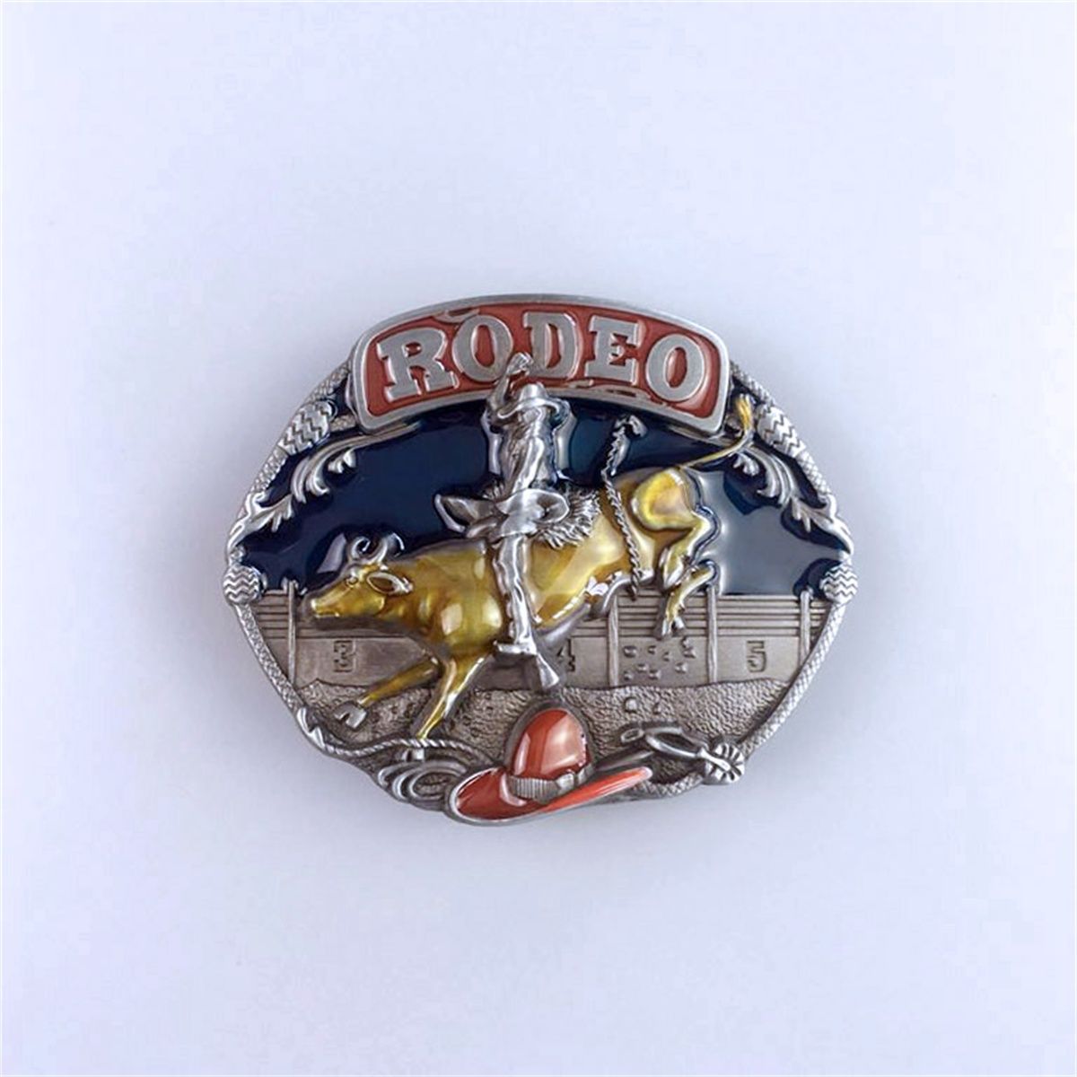 Enamel Western Rodeo Race Cowboy Belt Buckle Hebilla