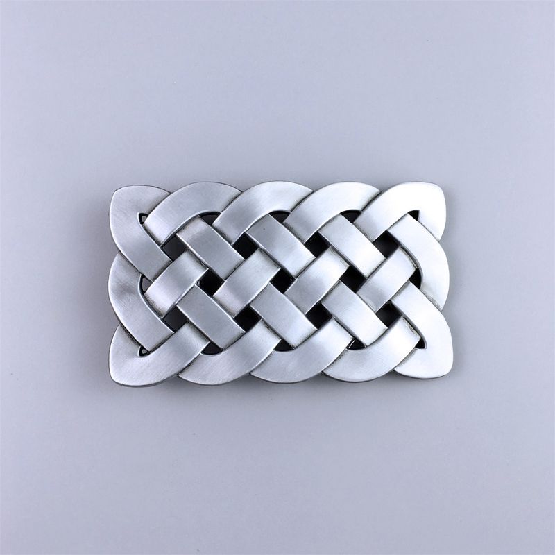 Antique Brushed Silver Cross Celtic Knot Rectangle Vintage Belt Buckle Hebilla BUCKLE-WT109