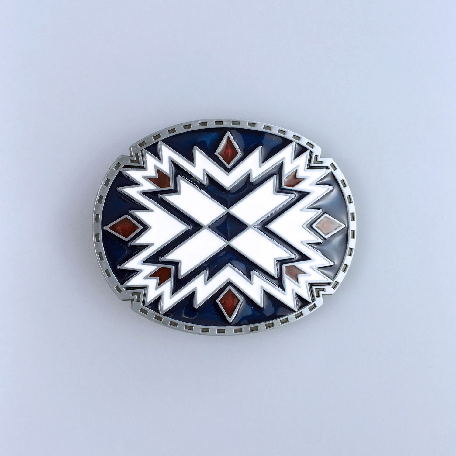 Vintage American Southwest Cross Oval Belt Buckle Hebilla