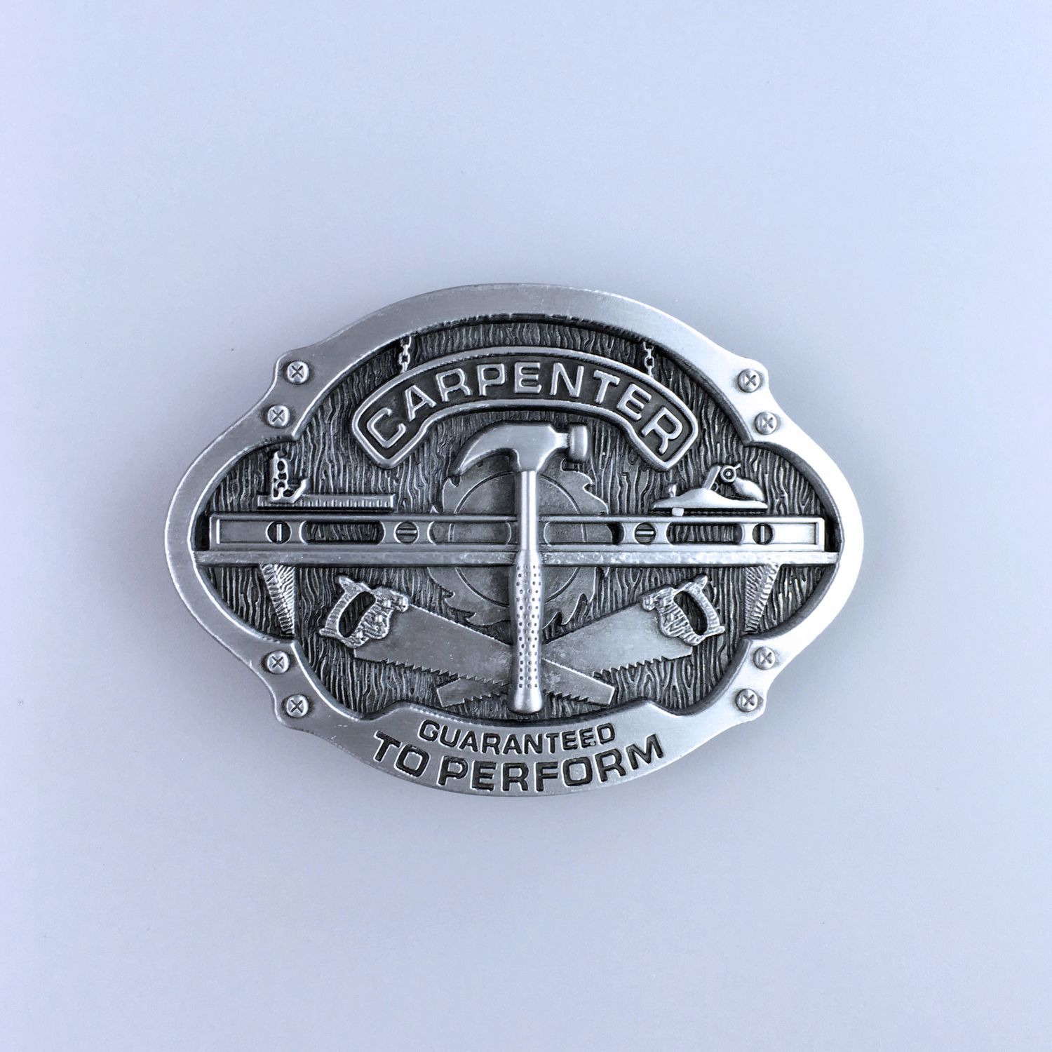 Antique Brushed Silver Carpenter Trades Tradesman Belt Buckle Hebilla