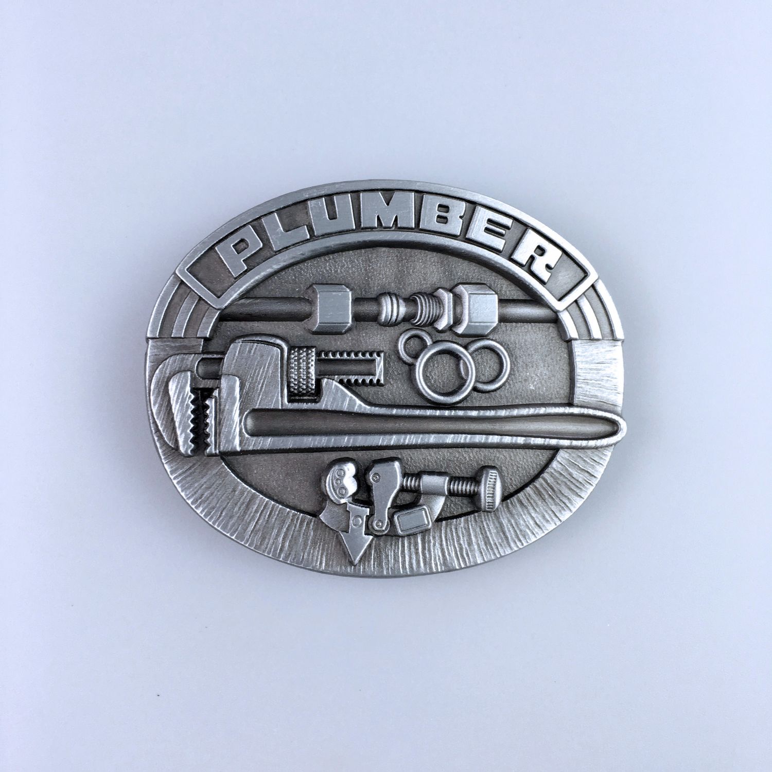 Vintage Style Plumber Trades Tradesman Belt Buckle Hebilla