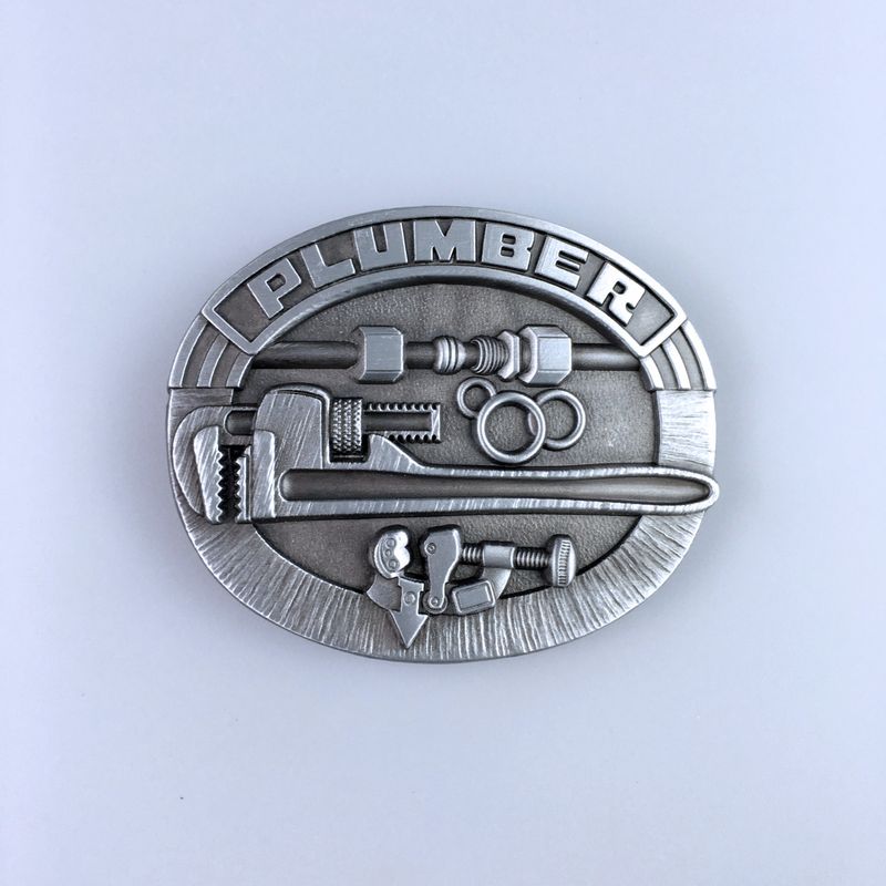 Vintage Style Plumber Trades Tradesman Belt Buckle Hebilla BUCKLE-WT125AS