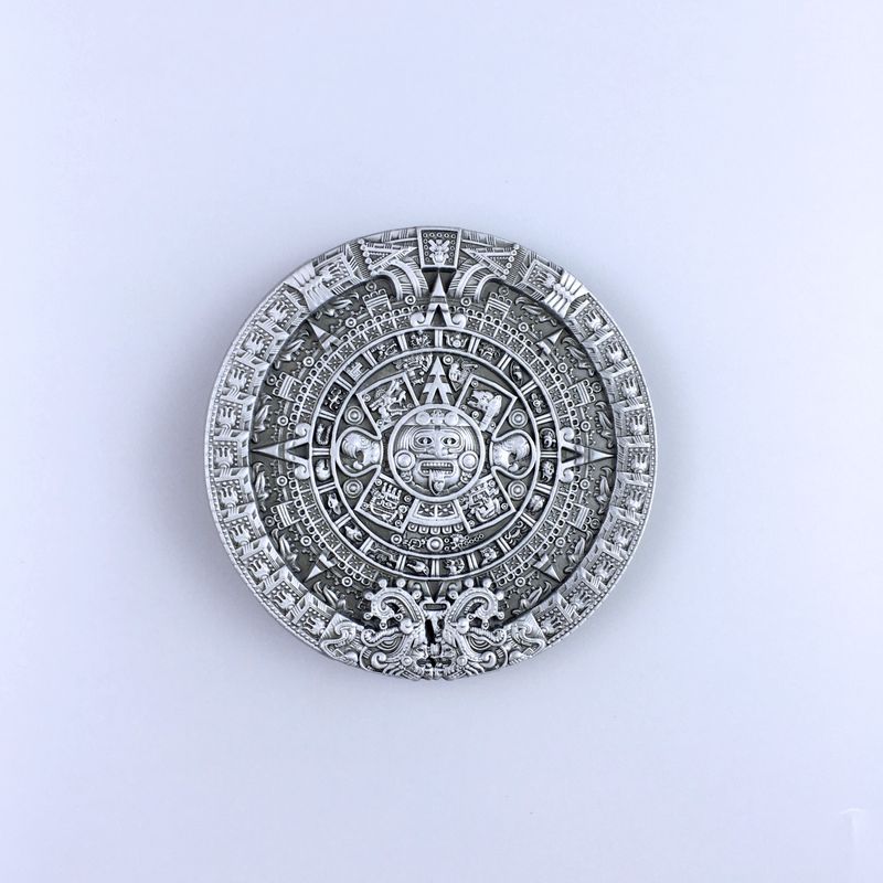 Antique Silver Solar Calendar Belt Buckle Hebilla BUCKLE-WT126AS