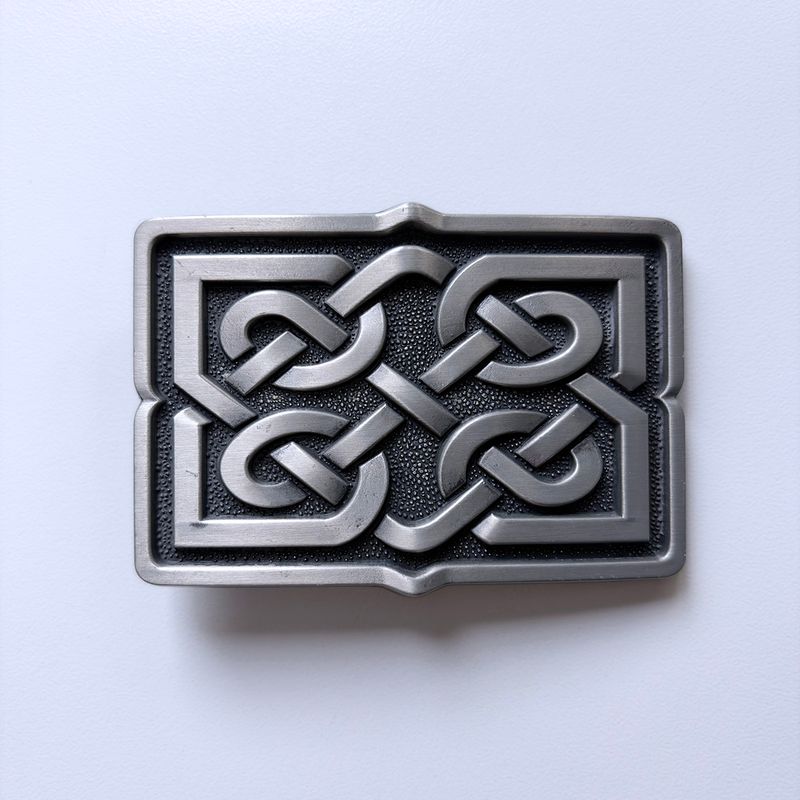 Celtic Cross Knot Rectangle Vintage Belt Buckle BUCKLE-WT145AS