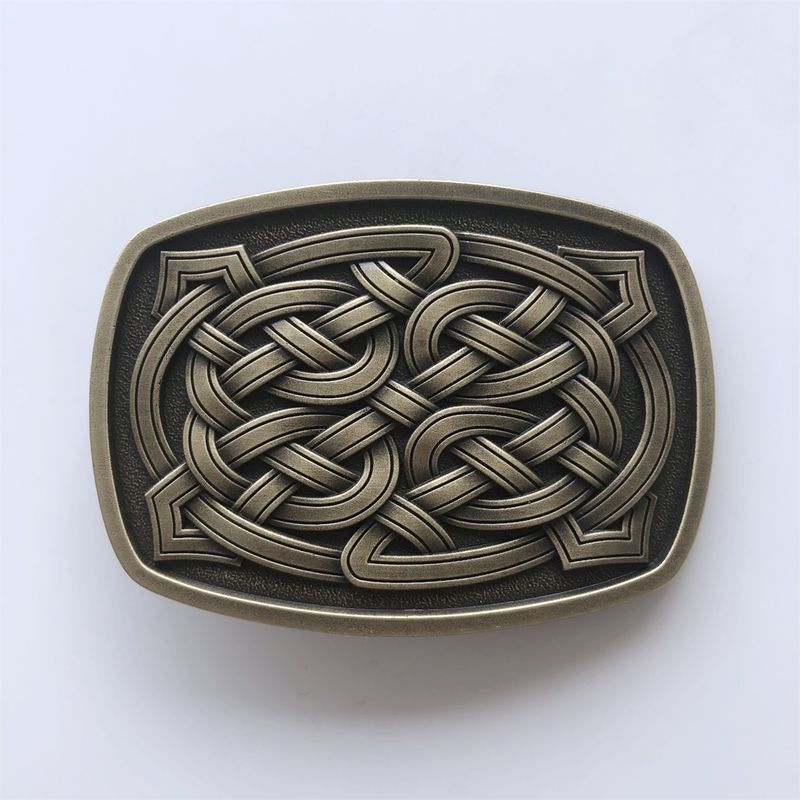 Vintage Bronze Plated Cross Celtic Knot Rectangle Belt Buckle BUCKLE-WT153AB