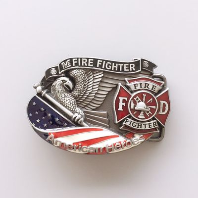 Vintage American Hero Firefighter Fire Enamel Belt Buckle also Stock in the US Gurtelschnalle Boucle de ceinture Hebilla BUCKLE-3D039