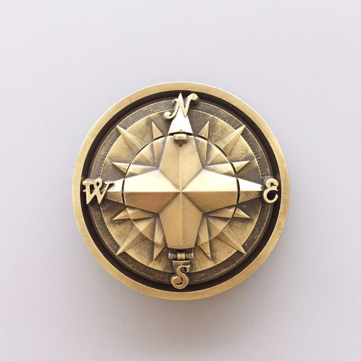 Antique Bronze Plated Compass Belt Buckle also Stock in the US Gurtelschnalle Boucle de ceinture Hebilla BUCKLE-3D025AB