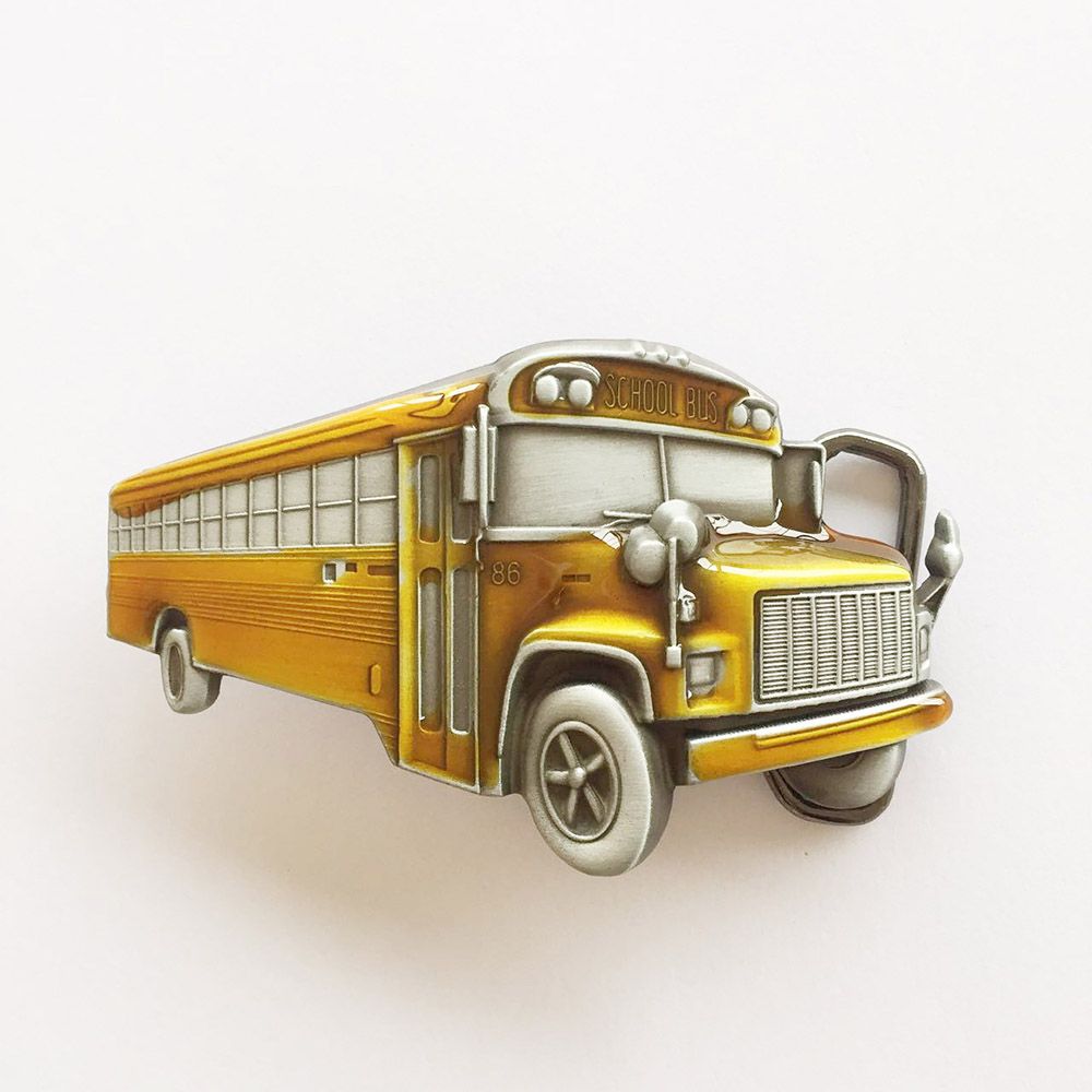 Vintage Style Enamel School Bus Belt Buckle also Stock in the US Gurtelschnalle Boucle de ceinture Hebilla BUCKLE-3D026YE
