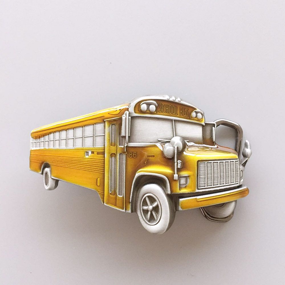 Vintage Style Enamel School Bus Belt Buckle also Stock in the US Gurtelschnalle Boucle de ceinture Hebilla BUCKLE-3D026YE