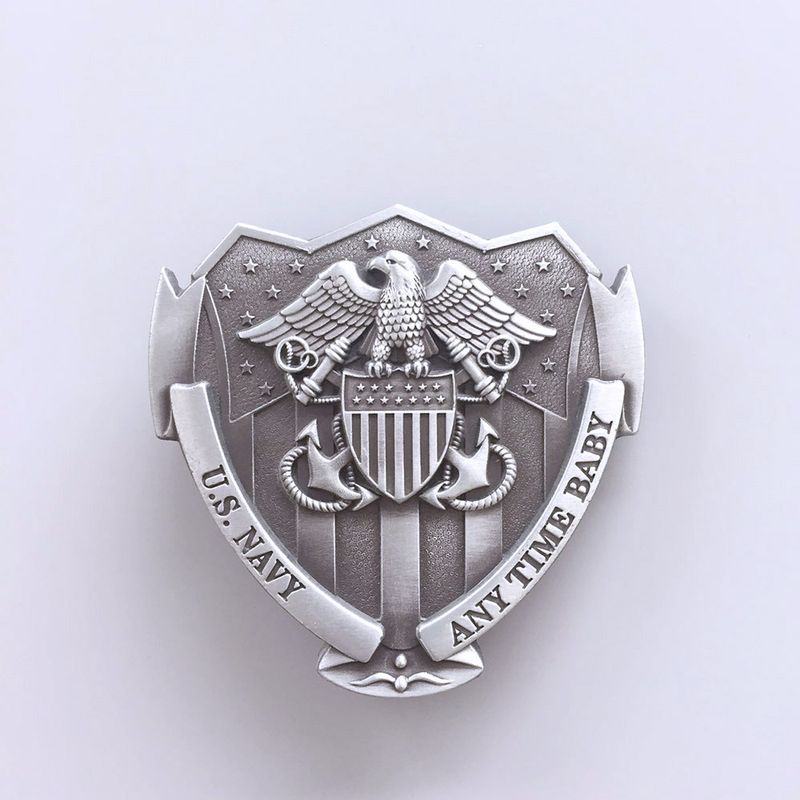 Antique Brushed Silver American Hero Belt Buckle BUCKLE-3D048AS