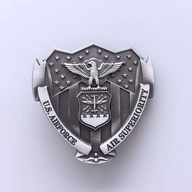Antique Brushed Silver American Pride Air Hero Flag Belt Buckle BUCKLE-3D061AS