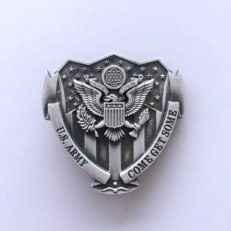 Antique Brushed Silver American Hero Belt Buckle BUCKLE-3D063AS