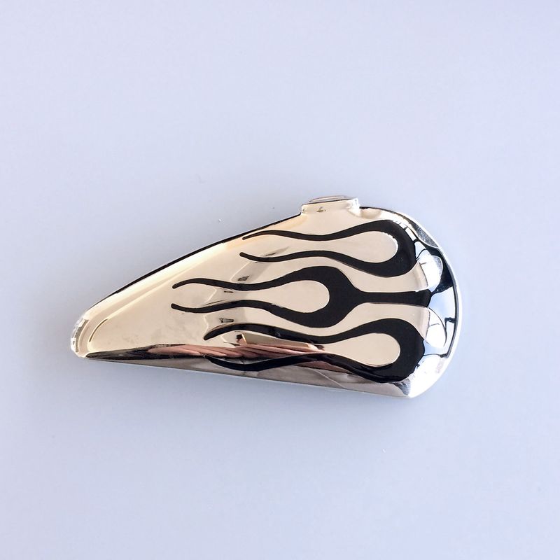 Bright Silver Enamel Motorcycle Tank Biker Rider Belt Buckle BUCKLE-AT022