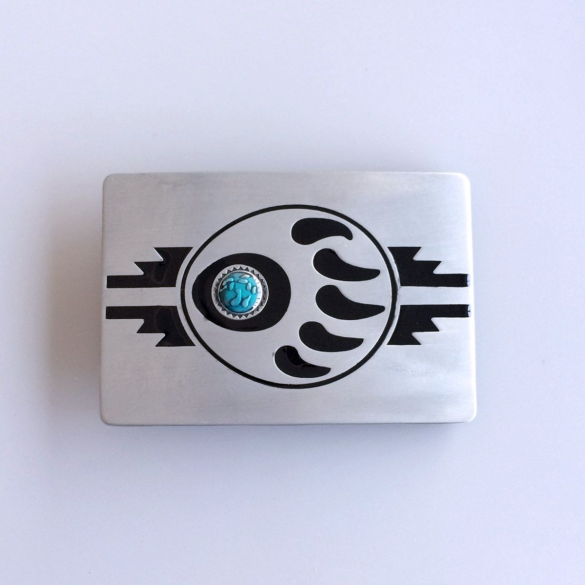 Vintage Western Bear Paw Rectangle Belt Buckle BUCKLE-AT064