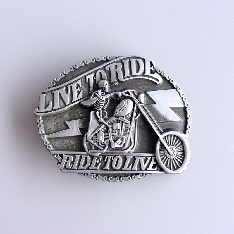 Antique Brushed Silver Emo Skull Belt Buckle Without Enamel BUCKLE-AT065AS