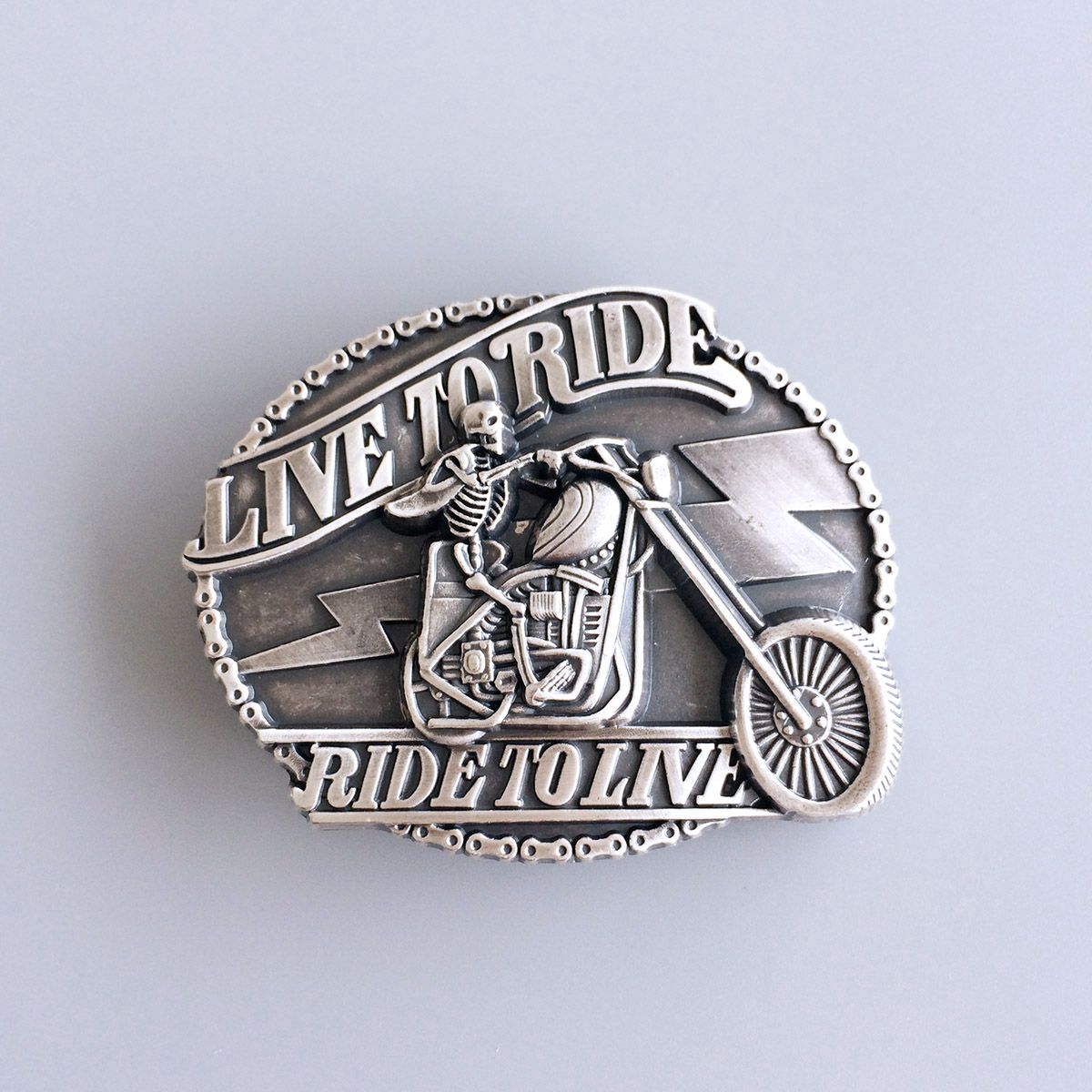 Vintage Style Silver Plated Emo Skull Belt Buckle BUCKLE-AT065SL