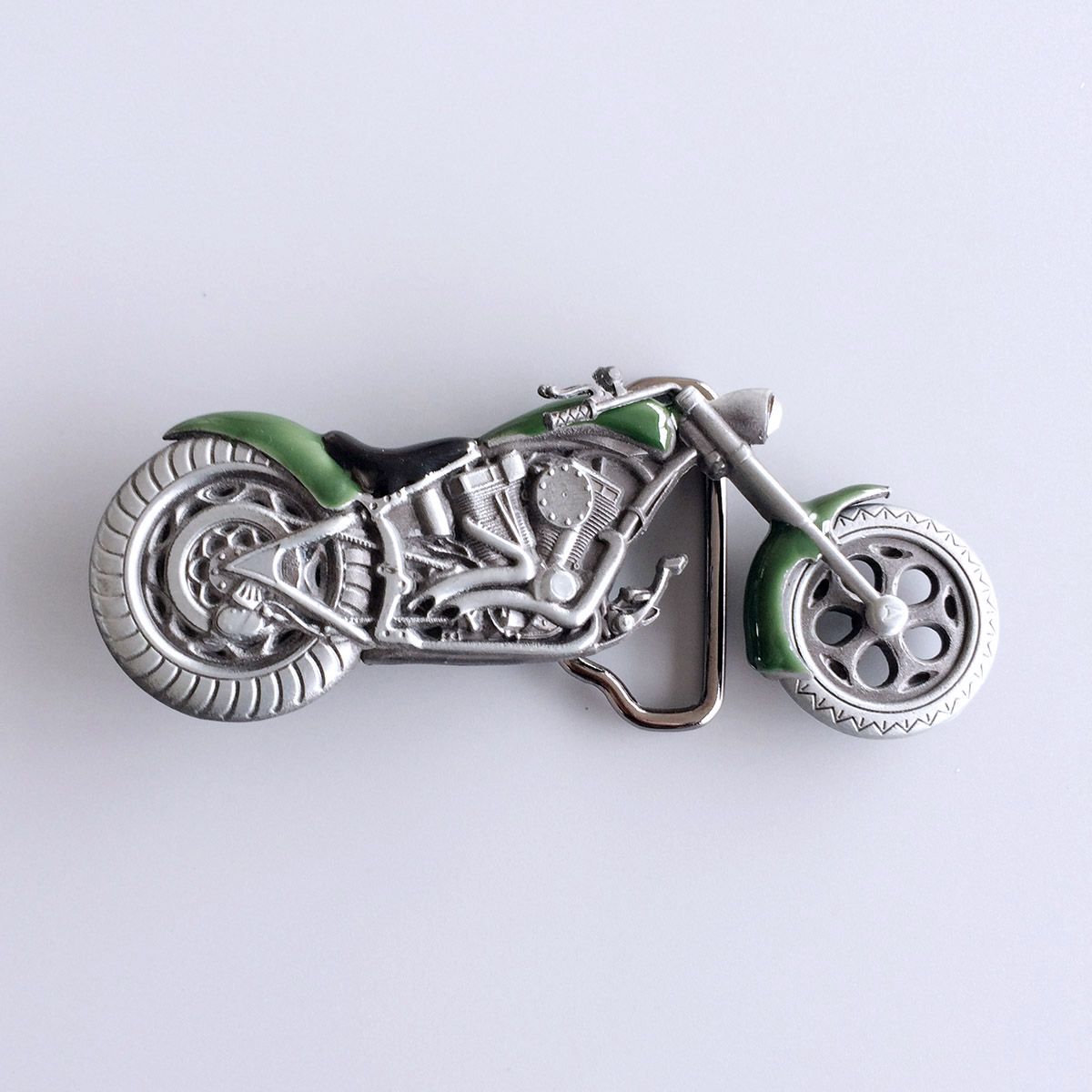 Vintage Green 3D Heavy Metal Motorcycle Belt Buckle