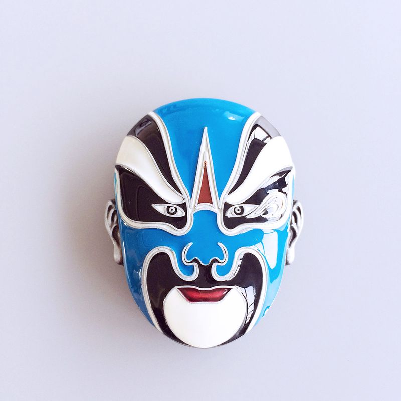 Peking Opera Face Enamel Vintage Belt Buckle BUCKLE-CH001