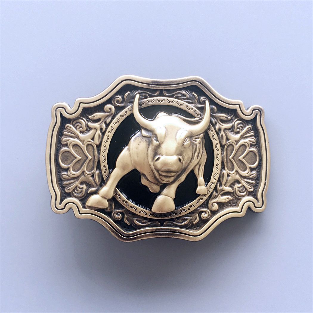 Western Bull Solid Brass Belt Buckle