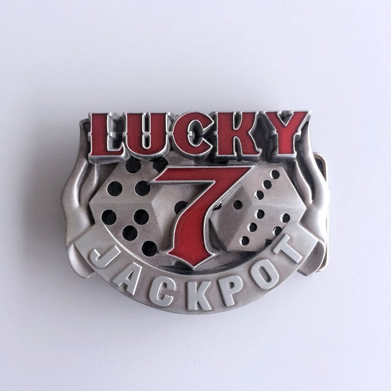 Vintage Lucky 7 Gamble Dice Jackpot Enamel Belt Buckle BUCKLE-CS011