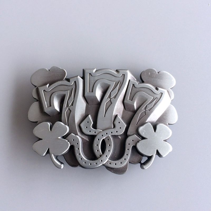 Antique Silver Lucky 777 Vintage Belt Buckle BUCKLE-CS024AS