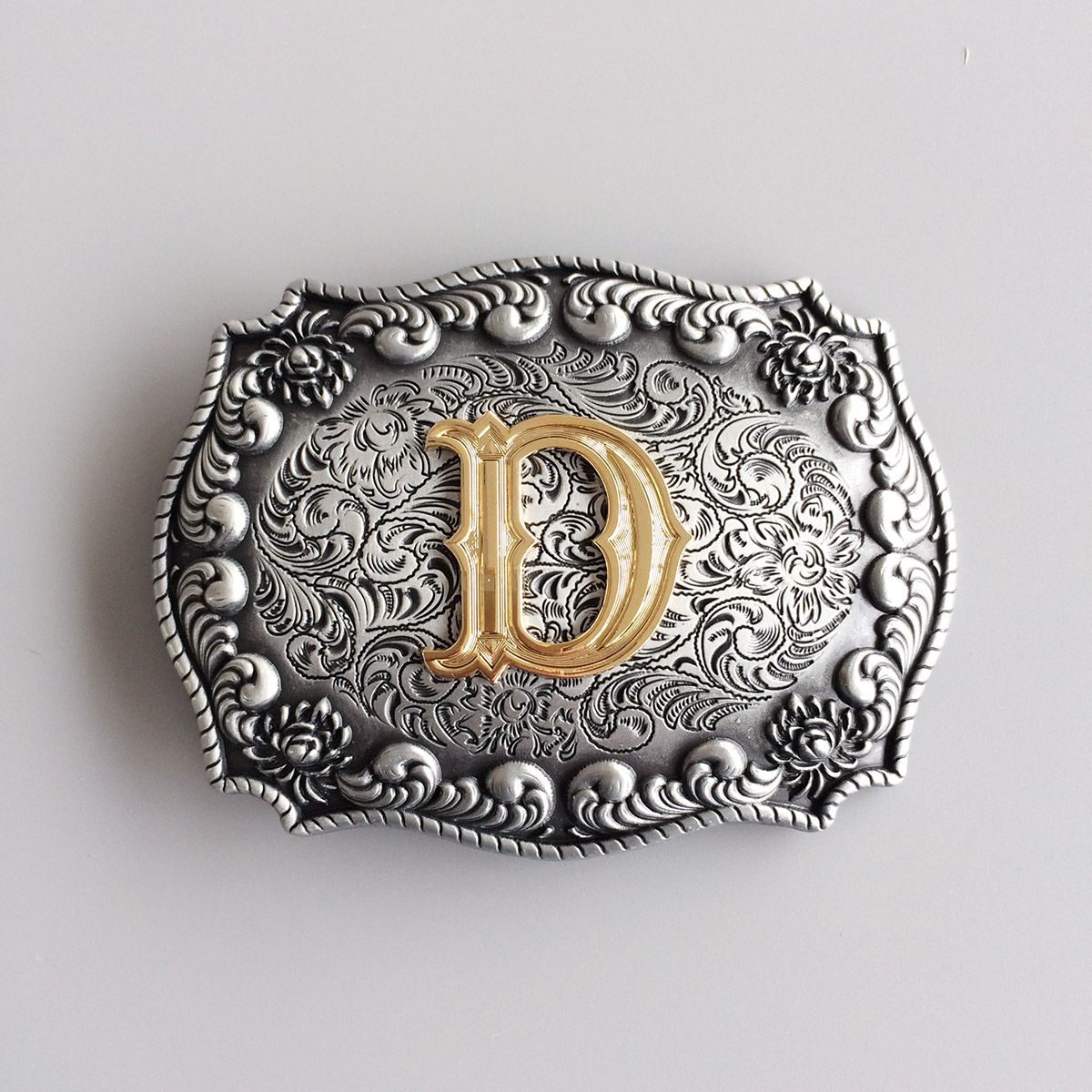 Vintage Style Letter D Cowboy Cowgirl Belt Buckle Hebilla