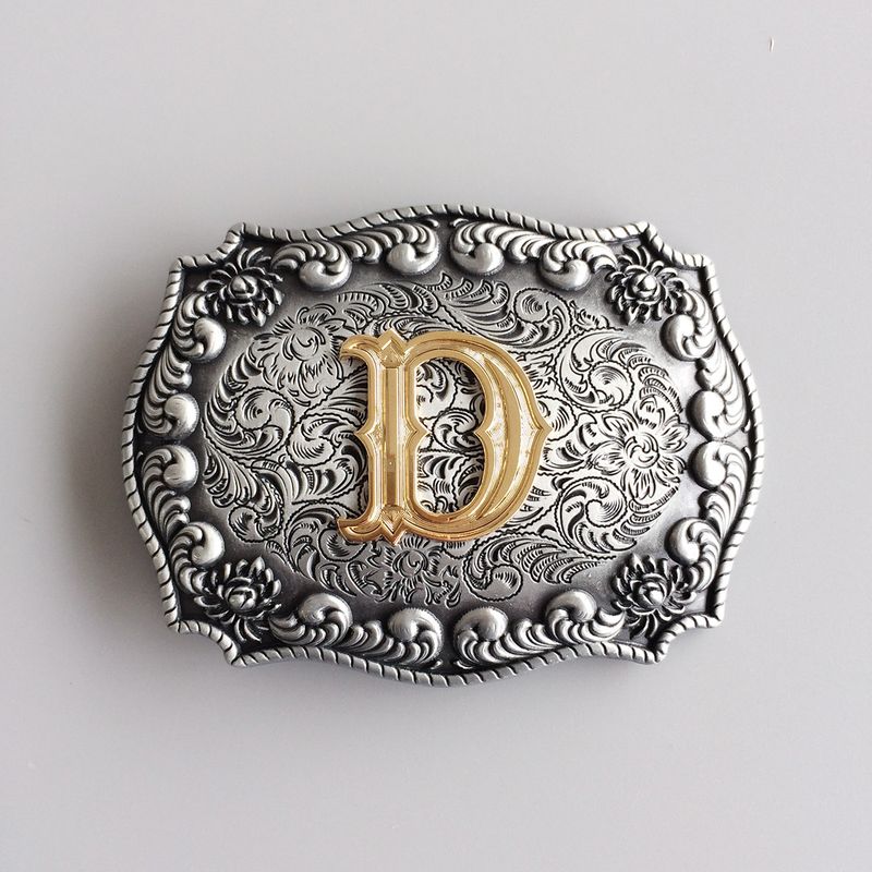 Vintage Style Letter D Cowboy Cowgirl Belt Buckle Hebilla