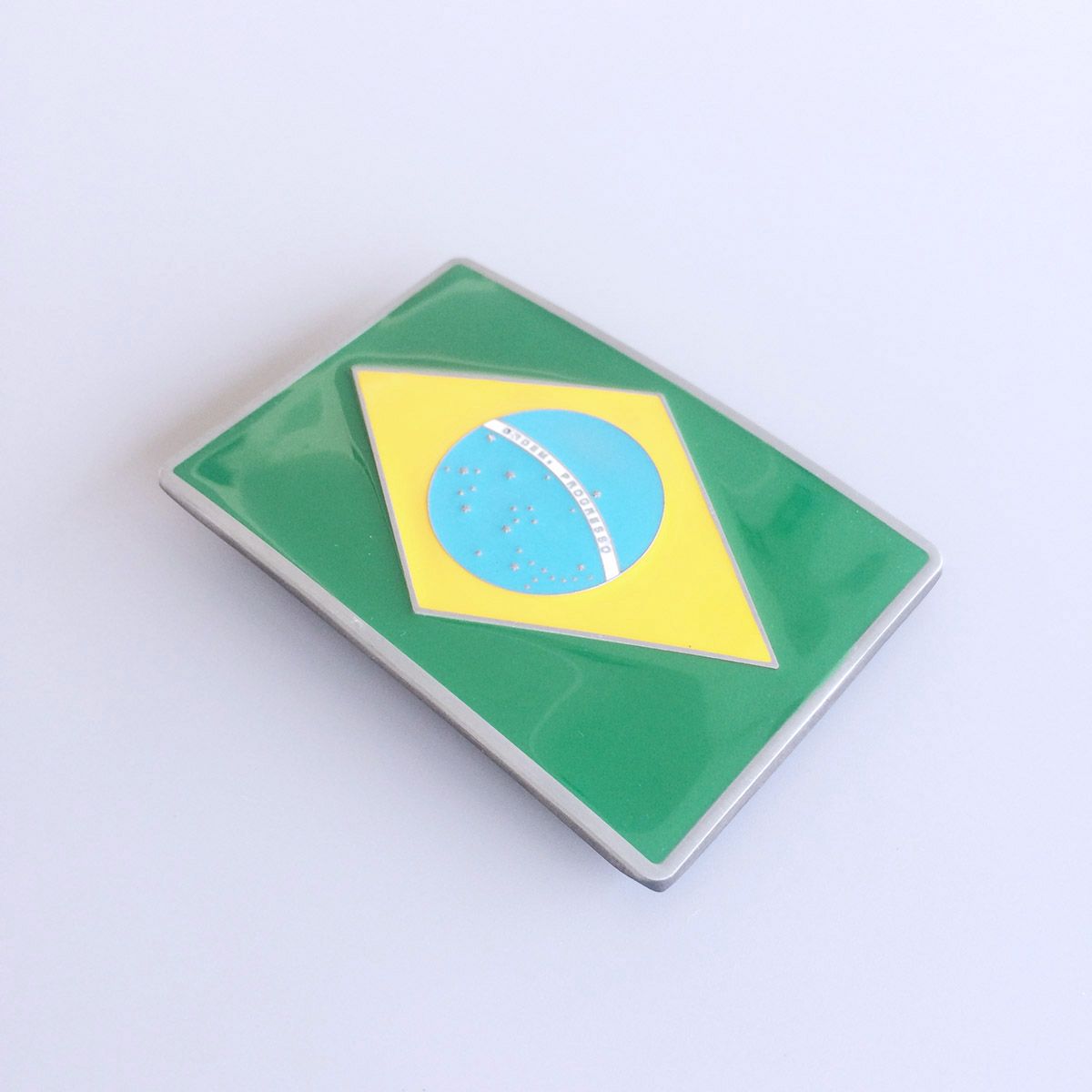 Vintage Brazil Flag Belt Buckle