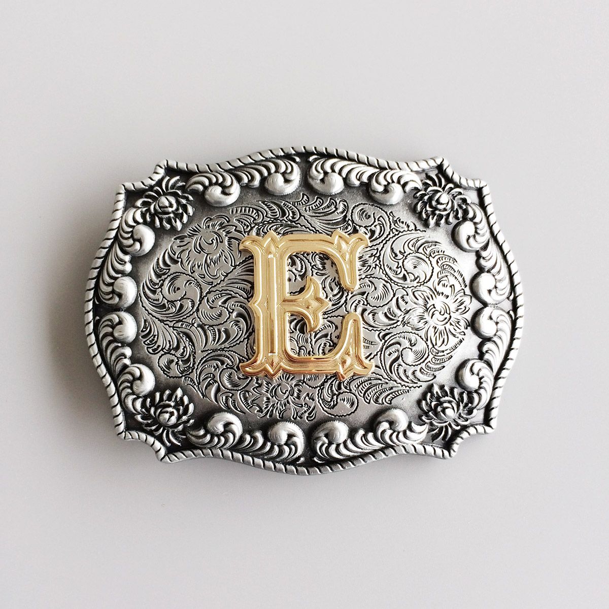 Vintage Style Initial Letter E Cowboy Cowgirl Belt Buckle Hebilla