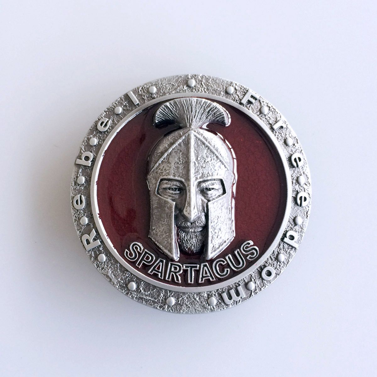 Red Enamel Spartacus Belt Buckle Gurtelschnalle Boucle de ceinture GU039RD