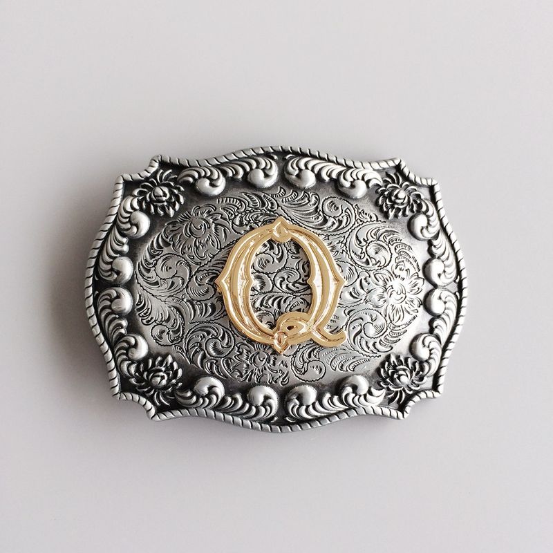 Initial Letter Q Cowboy Cowgirl Western Belt Buckle Hebilla