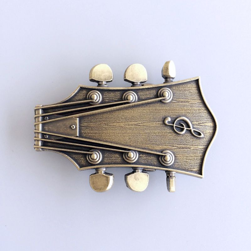 Vintage Bronze Plated Guitar Music Belt Buckle BUCKLE-MU044AB
