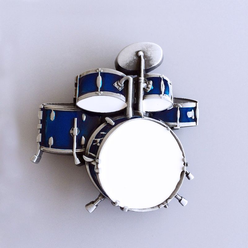 Vintage Style Cut Out Blue Enamel Music Belt Buckle BUCKLE-MU011BL