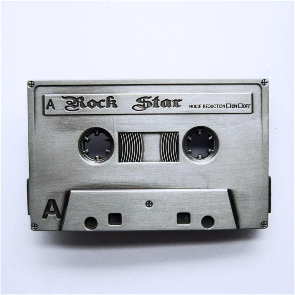 Vintage Style Rock Cassette Tape Music Belt Buckle
