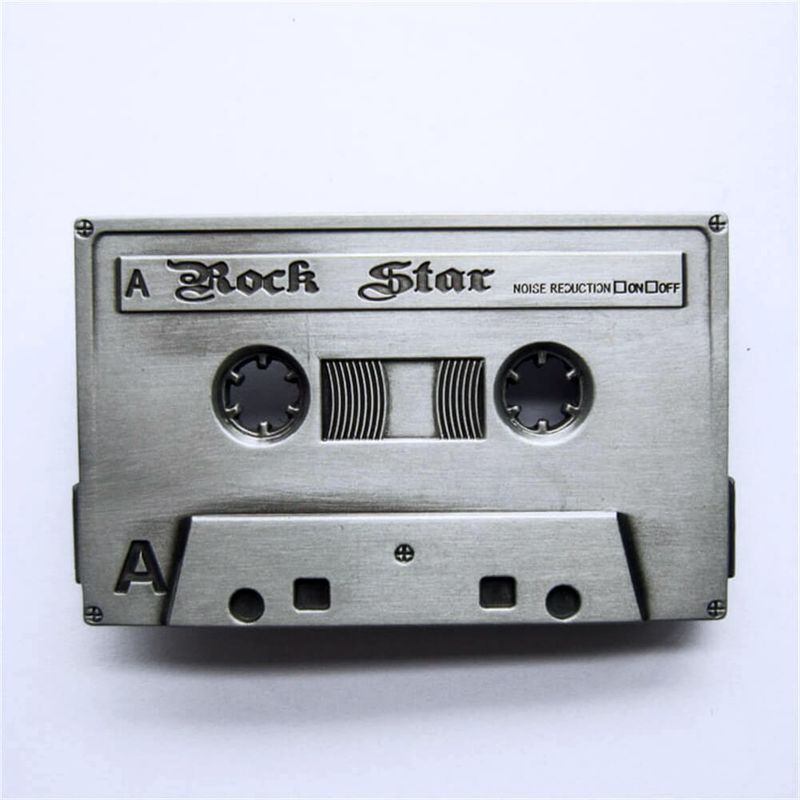 Vintage Style Rock Cassette Tape Music Belt Buckle BUCKLE-MU026