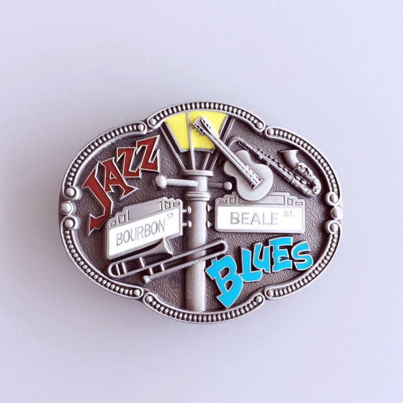Vintage Enamel Jazz Blues Country Music Belt Buckle BUCKLE-MU070