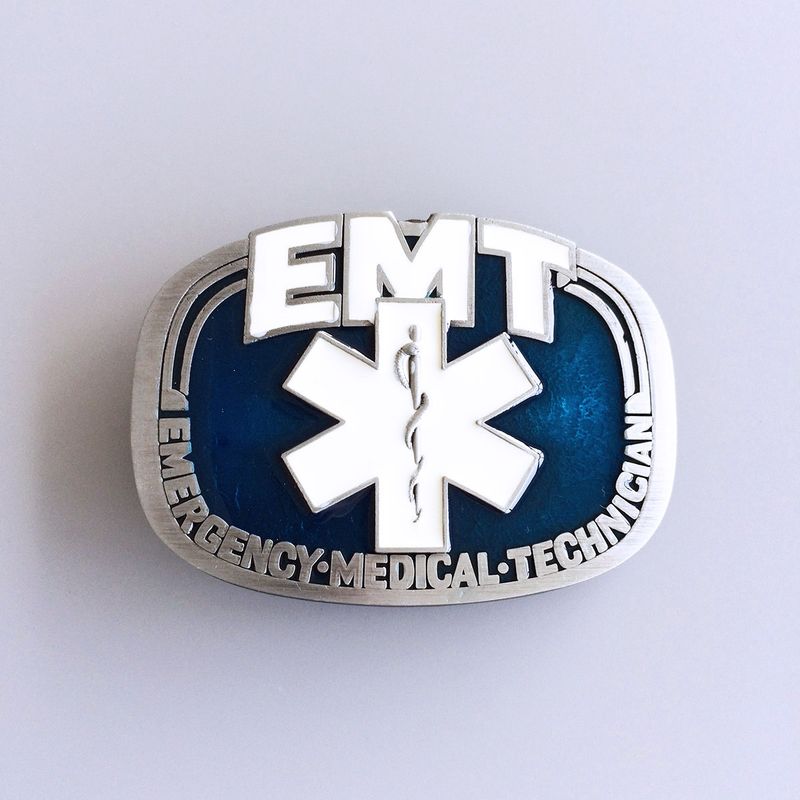 EMT Emergency Medical Antique Silver Vintage Style Belt Buckle BUCKLE-OC008